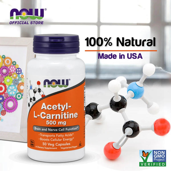 Now Acetyl-L-Carnitine 500 mg